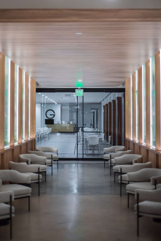 a clean floor of a clinical lobby